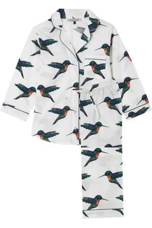 Their Nibs White Hummingbird 100% Cotton Capri Pyjamas Set L