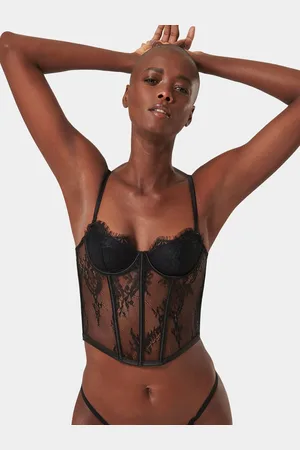 BlueBella Madeline Underwired Lace Bustier Corset With Detachable Shoulder Straps 36 DD