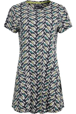 Weird Fish Grey Sidra Printed Jersey Slub 100% Cotton Tunic AU 10