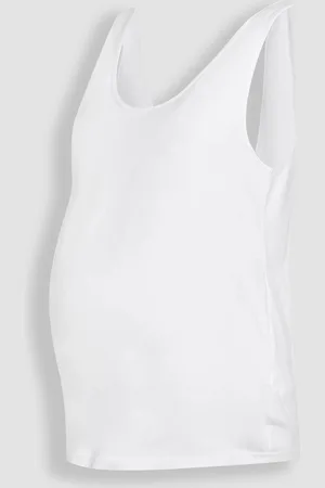 JoJo Maman Bébé White Maternity Thick Strap 100% Cotton Vest S