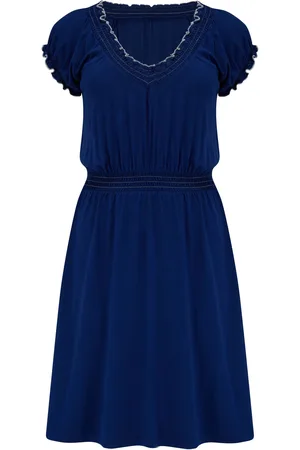 Pour Moi Payton Contrast Stitch Cap Sleeve Stretch Jersey Dress AU 12