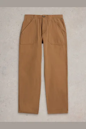 White Stuff Brown Crantock Utility 100% Cotton Trousers 34W x 31L (UK 34 R)