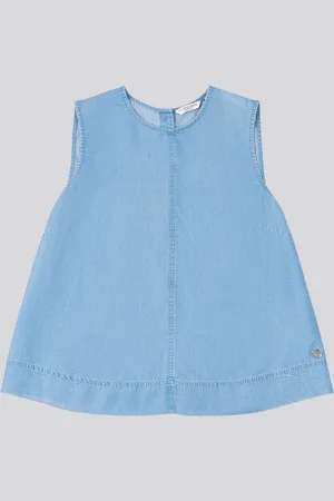U.S. Polo Assn. U. S. Polo Assn Blue Womens Chambray Swing Vest XL