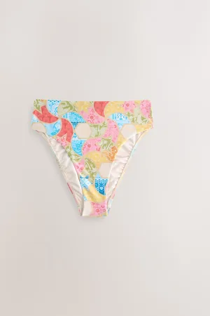 Never Fully Dressed Multi High Waist Bright Tie Side Bikini Bottoms AU 8