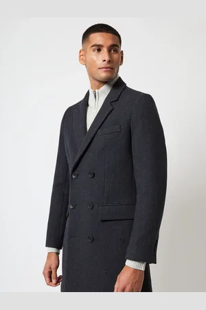French Connection Dark Blue Overcoat Herringbone Jacket XL