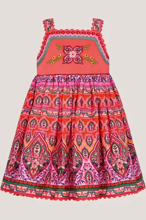 Monsoon Baby 100% Cotton Embroidered Floral Print Dress 12