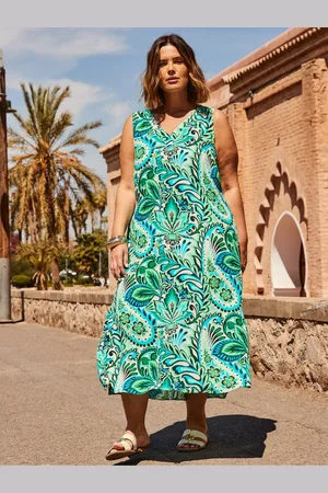 Live Unlimited London Curve Paisley Print Sleeveless Midi Dress 16