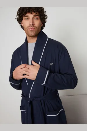 Threadbare Navy Virgo Dressing Gown M
