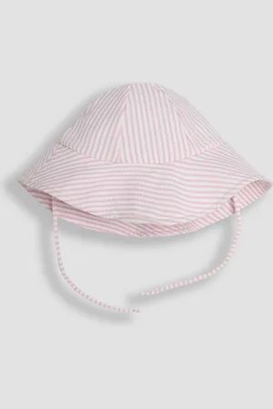 JoJo Maman Bébé Pink Stripe Floppy Sun Hat 6268cm