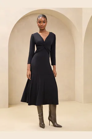 Lipsy London V-Neck Twist Underbust Jersey Midi Dress AU 10