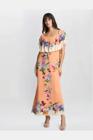 Gina Bacconi Samantha Off The Shoulder Frill Dress XL