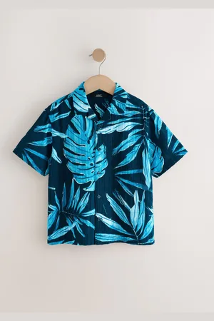 Next Short Sleeves Revere Collar Palm Printed Shirt (3-16yrs) 13 Years (158cm)