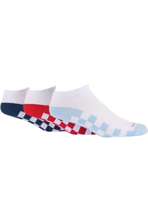 Wild Feet White Checkerboard Cotton Trainer Liners Socks 3 Pack One
