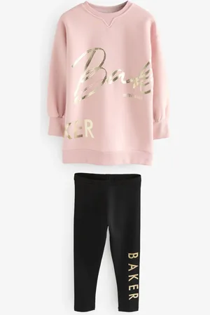 Ted Baker 2 Piece Pink Longline Printed Sweat Top and Leggings Set 6 Years (116cm)