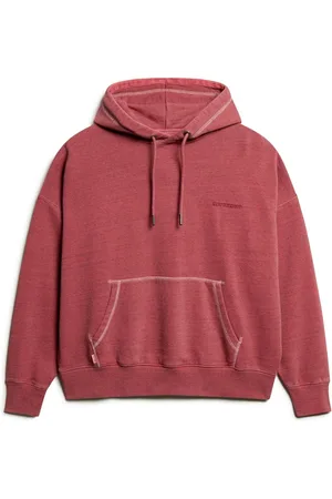 Superdry Red Essential Logo Overdyed 100% Cotton Hoodie AU 8
