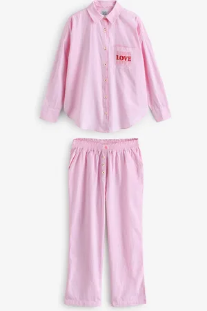 Bath & Body Works Pink Stripe 100% Cotton Button Through Pyjamas AU 18 R