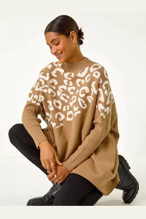 Roman Natural Leopard Print Knitted Jumper One