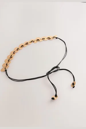 Next Gold Hammered Disc Rope Belt L