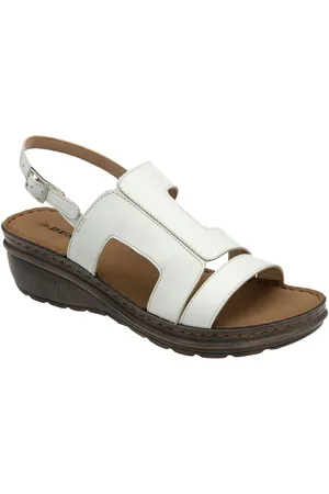 Dunlop White Leather Wedge Sandals AU 5 (EU 36)