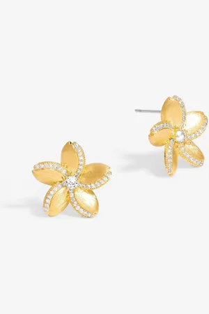 Jon Richard Gold Tone Satin Floral Earrings One