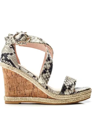 Moda In Pelle Crossover Strap Wedge Sandal AU 6 (EU 37)