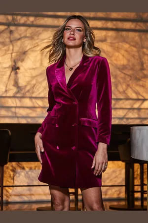 Sosandar Velvet Blazer Dress AU 16