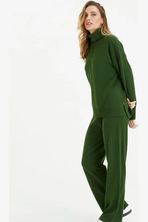 Chinti & Parker Green Relaxed Roll Neck Sweater S