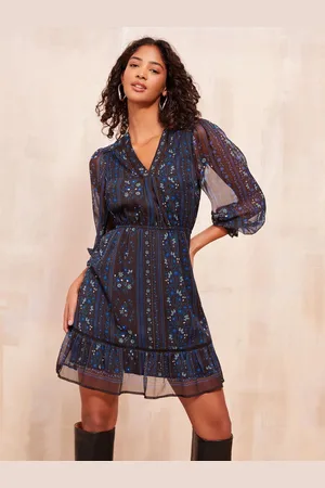 Friends Like These Long Sleeve Chiffon Mini Dress AU 16