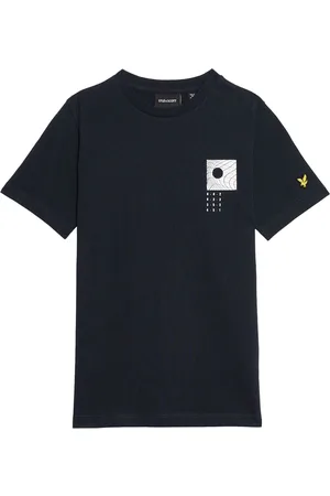 Lyle & Scott Blue Disrupt Graphic Print 100% Cotton T-Shirt 140146cm