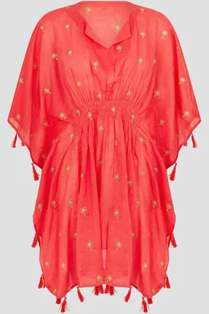 Monsoon Orange Palm Embroidered Kaftan One