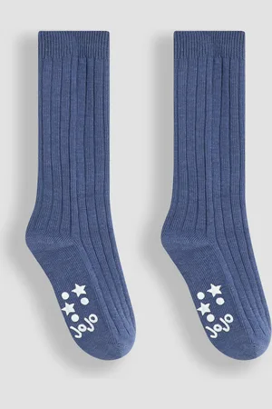 JoJo Maman Bébé Navy Blue 2-Pack Long Rib Socks Upto 6 Months (50