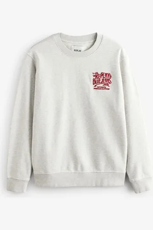 Replay Grey Jeans Embroidered 100% Cotton Sweatshirt XL