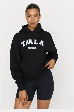 Tala Black Oversized Volley Hoodie with Fleece M