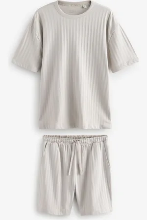 Next Light Grey EDIT Textured Jersey Short Pyjamas Set XL Reg