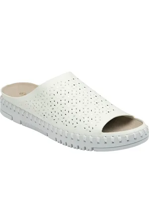 Lotus White Open Toe Mule Sandals AU 7 (EU 38)