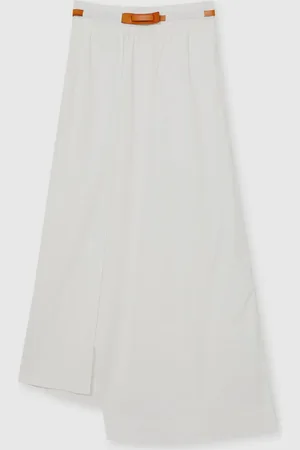 Reiss Niara Poplin Belted Split Midi Skirt AU 4