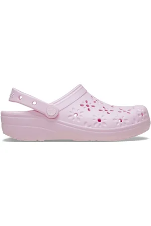 Crocs Pink Milk Adults Floral Cut Out Clogs AU 10 (EU 42.5)