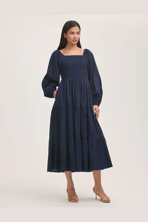Finery London Lauretta Cotton Midi Tiered Dress AU 14