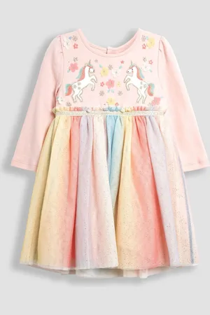 JoJo Maman Bébé Pink Unicorn Rainbow Tulle Party Dress 2