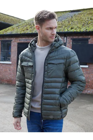 Threadbare Khaki Hooded Puffer Jacket L