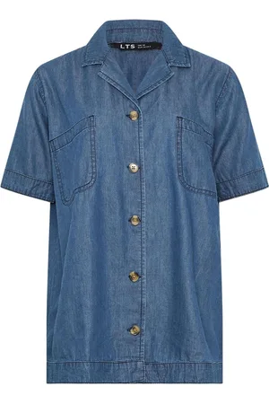 Long Tall Sally Button Collar Chambry Shirt AU 16 Tall