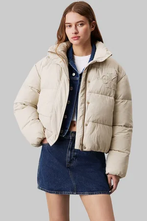 Calvin Klein Natural Chenille Monologo Puffer Jacket XS