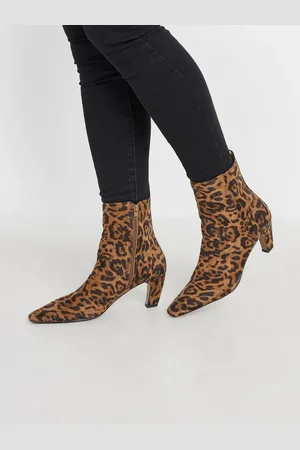 Long Tall Sally Brown Mid Heel Ankle Boots AU 10 (EU 41)
