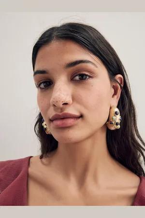 Next Gold Tone Molten Hoop Earrings One
