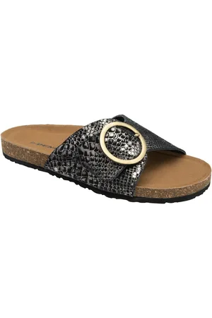 Dunlop Black Leather Footbed Mules AU 10 (EU 42)