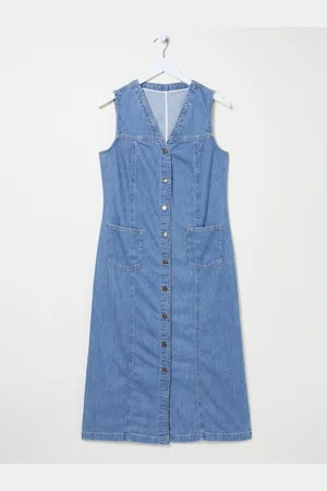 Fat Face FatFace Denim 100% Cotton Shift Dress AU 12 S
