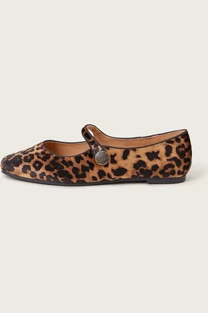 Monsoon Lizzy Leopard Print Mary Jane Flats AU 11 (EU 42)
