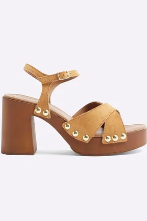 River Island Brown Brow Cross-Over Clogs Sandals AU 5 (EU 36)