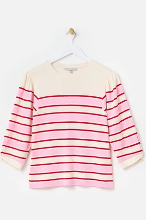 Oliver Bonas Pink Striped Jersey T-Shirt AU 6