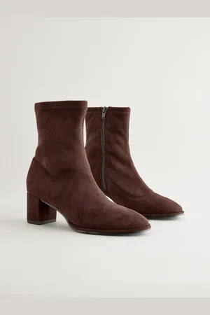 Next Chocolate Brown Standard/Wide Fit Forever Comfort Ankle Sock Boots AU 8.5 (EU 40)